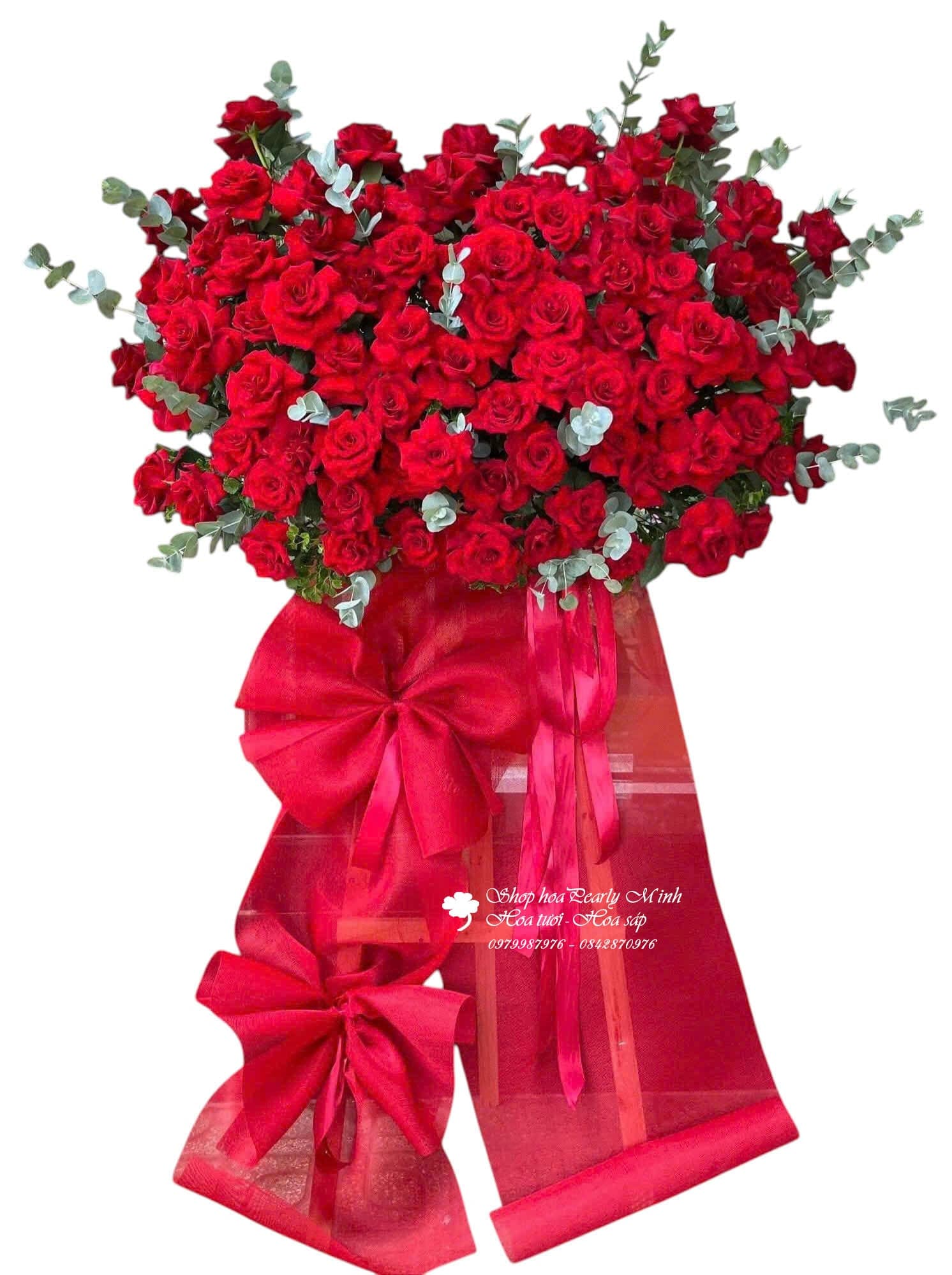 Lãng hoa chúc mừng tone đỏ